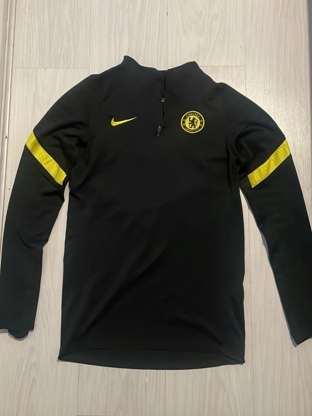 Nike Black and Yellow Chelsea Training Top